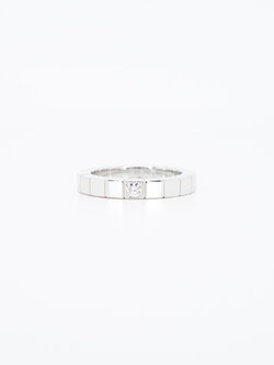แหวน Cartier Lanieres 1diamond ทองขาว18K ไซส์ 47# (Used)