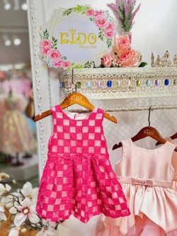 ชุดกันหนาวเด็ก *มีหน้าร้าน ตรงปก พร้อมส่ง*Z9018 สีบานเย็น แขนกุดผ้าแก้วลายตารางสีหวาน พร้อมเข็มขัดสีน่ารัก