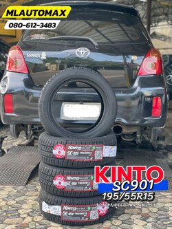 #TOYOTA_YARIS 🚘เปลี่ยนยาง 🛞🐘#KINTO_SC901_195/55R15