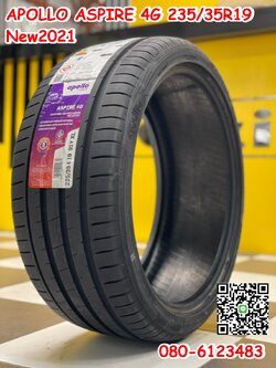 Apollo 235/35R19 Aspire4G ยางใหม่ปี2021 พร้อมติตตั้งฟรี