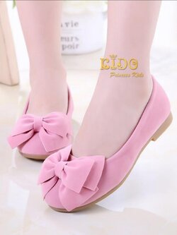 รองเท้าเด็ก(หน้าร้านอยู่รัชดา ลองได้)H169 สีชมพู ผ้ากำมะหยี่ ติดโบว์สีสวยใส่สบาย