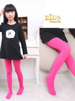 (หน้าร้านอยู่รัชดา)L014 ถุงน่องเด็กสีบานเย็น แบบเรียบผ้าทึบ