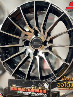 ล้อแม็กซ์ขอบ15 SSW S355 ขอบ15 กว้าง7 ออฟ35 4รู100 สีดำหน้าเงา(FP/BK)