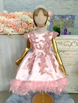 ชุดราตรีเด็ก(หน้าร้านอยู่รัชดา ลองได้ถ่ายรูปจากชุดจริง)W19041สีชมพู กระโปรงหน้าสั้นหลังยาว