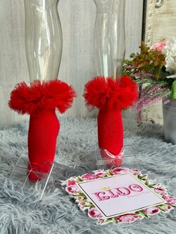 ถุงเท้าคริสต์มาส เด็ก(มีหน้าร้านอยู่รัชดา)S102สีแดง มีระบายฟู