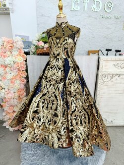 ชุดราตรีเด็ก ชุดเจ้าหญิง ชุดออกงานเด็ก(*หน้าร้านอยู่รัชดา*)W19252 สีดำ กระโปรงหน้ายาวหลังยาว คอจีน อลังการมากๆค่ะ