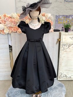 ชุดราตรีเด็ก(ร้านอยู่รัชดา ลองได้ถ่ายรูปจากของจริง)W19075 สีดำ แขนตุ๊กตา กระโปรงยาว