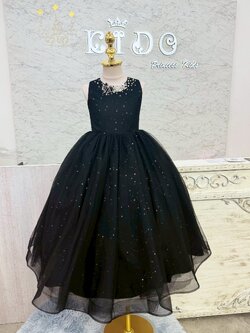 ชุดออกงานเด็ก(หน้าร้านอยู่รัชดา ลองได้ถ่ายรูปจากชุดจริง)W19260 สีดำ กระโปรงยาว