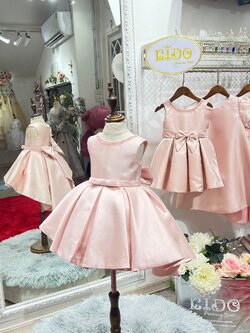 ชุดเดรสเด็ก(หน้าร้านอยู่รัชดา ลองได้ถ่ายรูปจากชุดจริง)B262 สีชมพู