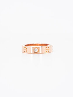 แหวน Cartier Love band 1Diamond ทองชมพู18K ไซส์ 47# (Used)
