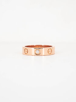 แหวน Cartier Love band 1Diamond ทองชมพู18K ไซส์ 47# (Used)