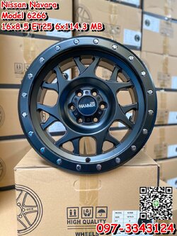 ล้อแม็กลายออฟโรด Hammer HM3 ขอบ16 กว้าง8.5 6x114 ออฟ0 สีดำ