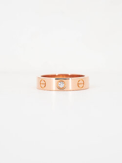 แหวน Cartier Love band 1Diamond ทองชมพู18K ไซส์ 46# (Used)