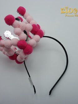 คาดผมเด็ก(หน้าร้านอยู่รัชดา)KF32 มงกุฎประดับด้วยตุ่มสีชมพู