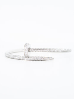 **Sold** แหวน Cartier Juste Un Clou Bracelet with Pave Diamond ทองขาว18K ไซส์ 16# (Used) +กล่องและการ์ดไทย2022