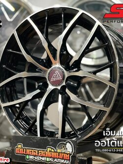 ล้อแม็กซ์ขอบ15 SSW S290 ขอบ15 กว้าง7 ออฟ38 4รู100 สีดำหน้าเงา(FP/BK)