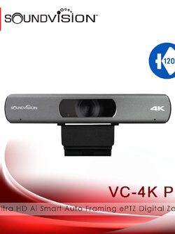 SoundVision VC-4K Pro (120°) 4K Ultra HD Ai Smart Auto Framing ePTZ Digital Zoom