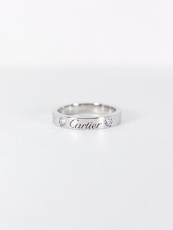 แหวน Cartier C De Cartier Band with 2Diamonds Platinum950 ไซส์ 47# (Used)