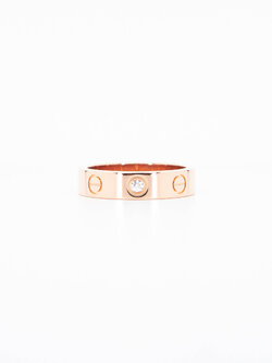 แหวน Cartier Love band 1Diamond ทองชมพู18K ไซส์ 46# (Used)