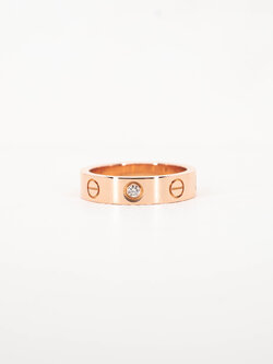 แหวน Cartier Love band 1Diamond ทองชมพู18K ไซส์ 46# (Used)