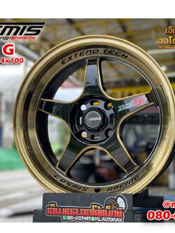 ล้อแม็กใหม่ขอบ15 Cosmis TypeG สีดำขอบก้านไดร์ทอง ขอบ15 กว้าง7 ออฟ35 4รู100