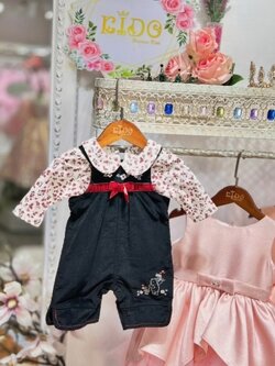 ชุดกันหนาวเด็ก*มีหน้าร้าน ตรงปก พร้อมส่ง*ZK07 เซ็ต2ชิ้น เสื้อแขนยาวลายดอก เอี้ยมกางเกงสีดำ น่ารัก