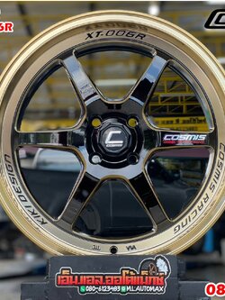 ล้อแม็กซ์ใหม่ขอบ17 Cosmis XT006R 17กว้าง7.5 ออฟ38 4รู100 สีดำขอบไดร์ทอง