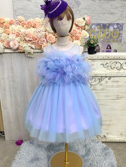 ชุดราตรีเด็ก(ร้านอยู่รัชดา ลองได้ถ่ายรูปจากชุดจริง)W19050 สีม่วง ฟูตรงอก