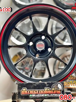 SSW S374 ล้อแม็กซ์ขอบ15 สีดำขอบกลึงแดง โดนใจสายซิ่ง งานStamford Sport Wheel
