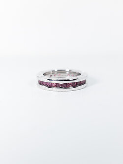 แหวน Bvlgari B.zero1 1band with Garnet ทองคำขาว 18K ไซส์48# (Used)