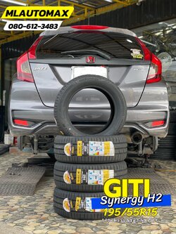 #HONDA_JAZZ🚘เปลี่ยนยาง 🛞🐘#GITI_SynergyH2_195/55R15