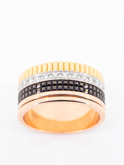 **Sold** แหวน Boucheron Quatre Classique Large Ring 3Colors+Brown PVD ไซส์ 62# (Used) +Ring Pouch และ Copy Receipt