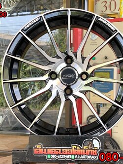 ล้อแม็กขอบ15 Model 355งานไทย SSW 4รู100 กว้าง7 ออฟ35 สีดำขอบหน้าเงา