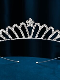 คาดผมเพชร(หน้าร้านอยู่รัชดา)KF704 สีเงิน มงกุฏเพชร ประดับผม