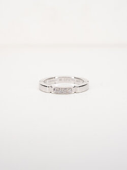 แหวน Cartier Maillon Panthere Band with 4 Diamonds ทองคำขาว18K ไซส์46# +การ์ด (Used)