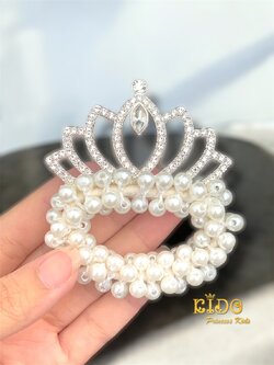 ยางรัดผมเพชร(หน้าร้านอยู่รัชดา)KF728 สีเงิน มงกุฎเด็ก ประดับผม