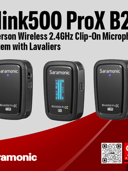 Saramonic Blink500 ProX B2 Wireless 2.4GHz Clip-On Microphone System with Lavaliers