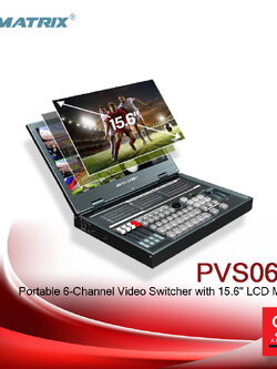 AVMatrix PVS0615 Portable 6-Channel Video Switcher with 15.6" LCD Monitor