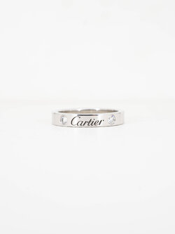 แหวน Cartier C De Cartier Band with 2Diamonds Platinum950 ไซส์ 46# (Used)