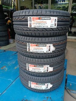 ยางใหม่ Hankook V12 215/45R17