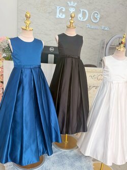 ชุดราตรีเด็ก ชุดเจ้าหญิง(ร้านอยู่รัชดา ลองได้ถ่ายรูปจากชุดจริง)W19270 สีดำ เอวโบว์ กระโปรงยาว