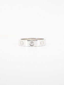 แหวน Cartier Love band 1Diamond ทองขาว18K ไซส์ 49# (Used)