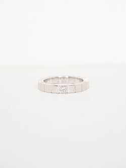 แหวน Cartier Lanieres 1diamond ทองขาว18K ไซส์ 49# (Used)