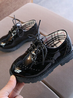 รองเท้าเด็กผู้ชาย(หน้าร้านอยู่รัชดา ลองได้)HM127สีดำ หนังแก้ว