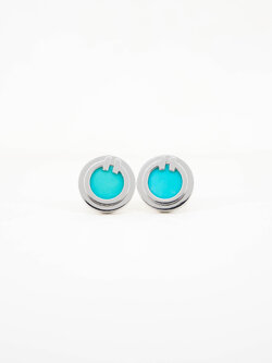 ต่างหู Tiffany & Co. Tiffany T Turquoise Circle Earrings ทองขาว18k (Used) +กล่อง