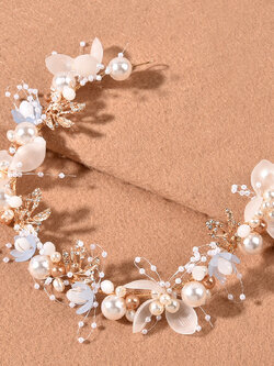 คาดผมเด็ก(หน้าร้านอยู่รัชดา)KF521เส้นคาดผมดอกไม้สีฟ้า มงกุฎเจ้าหญิง **ไม่มีริบบิ้น**