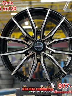 ล้อแม็กซ์ขอบ18 Lenso Jager-Onix 18x8.5 ET+45 6x130 สีดำขอบกลึงมิลลิ่งเงิน สำหรับรถตู้รถรุ่นใหม่ TOYOTA COMMUTER