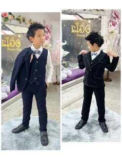 ssชุดสูทเด็กผู้ชาย(หน้าร้านอยู่รัชดา ลองได้ถ่ายรูปจากชุดจริง)S100 เซ็ตสูท 5 ชิ้น สูทสีน้ำเงิน สีดำ แต่งด้ายขาว เชิ้ตขาว มาพร้อมเสื้อกั๊กและโบว์หูกระต่าย กางเกงขายาว สุดเท่ สุดๆ