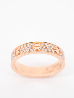 **Sold** แหวน Cartier Love Band with Pave Diamonds ทองชมพู18K ไซส์ 49# (Used) +กล่องและการ์ด2021