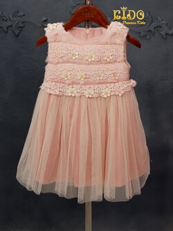 ชุดกันหนาวเด็ก *มีหน้าร้าน ตรงปก พร้อมส่ง*Z3345 สีชมพู อกขนฟูสลับลูกไม้ กระโปรงพริ้วๆสวยน่ารัก